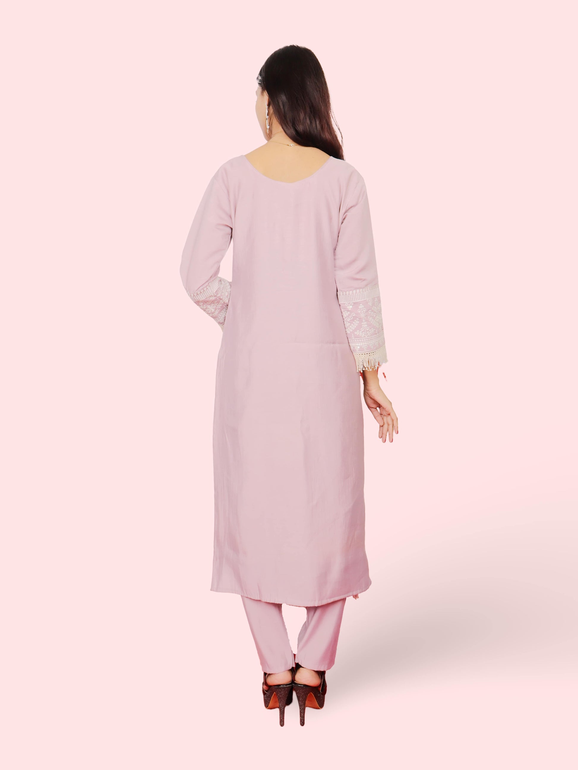 Women's Cotton-Silk Straight Suit with Dupatta-2