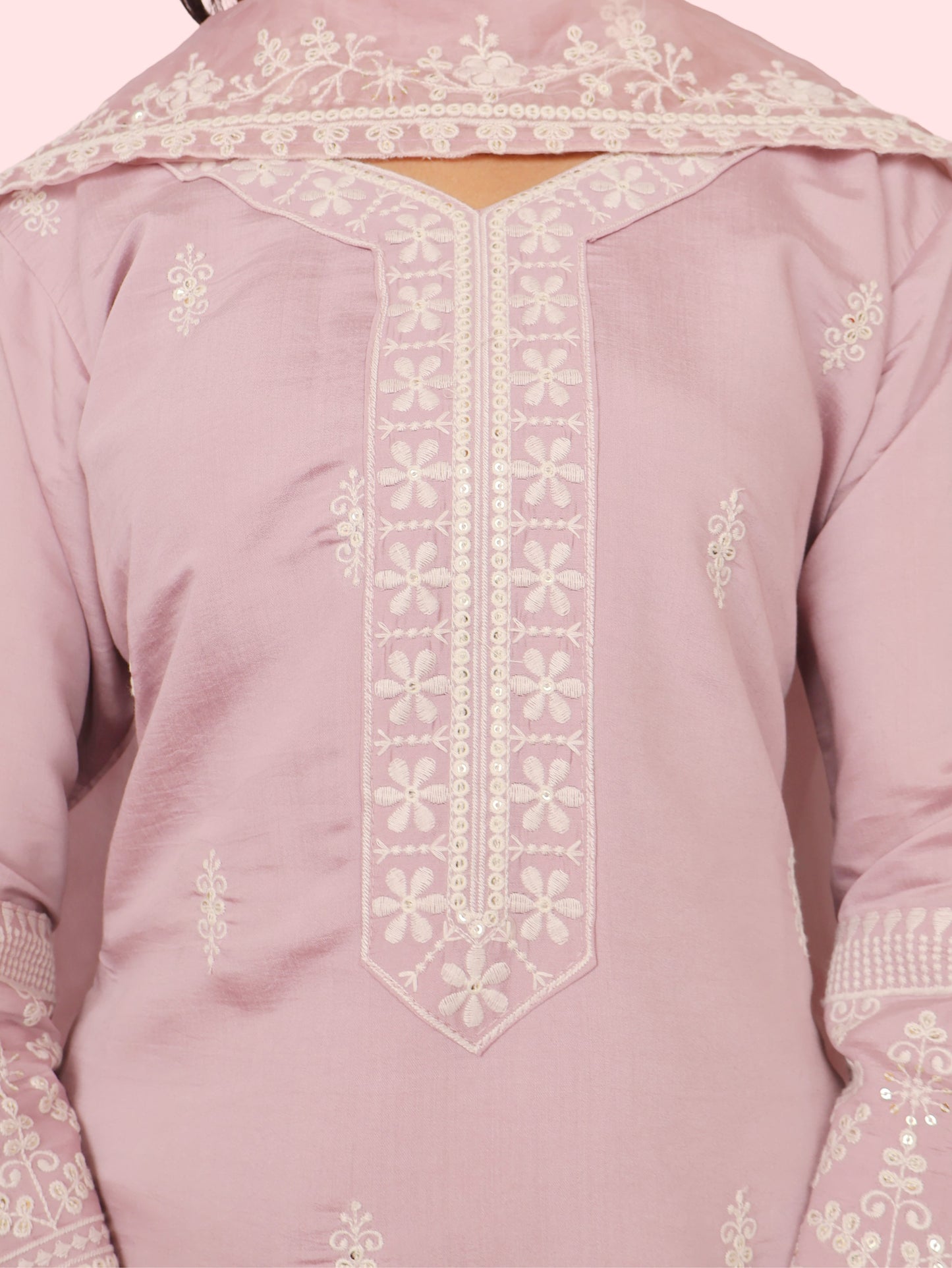 Women's Cotton-Silk Straight Suit with Dupatta-3