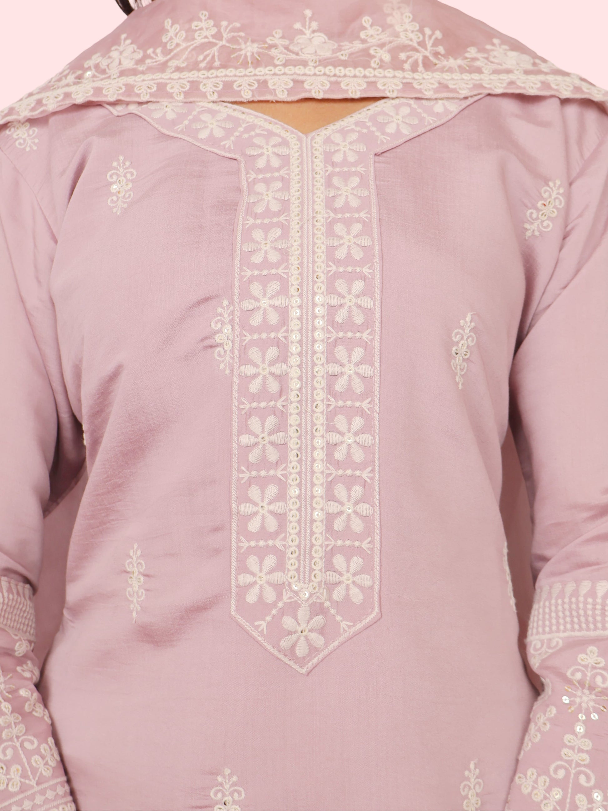 Women's Cotton-Silk Straight Suit with Dupatta-3