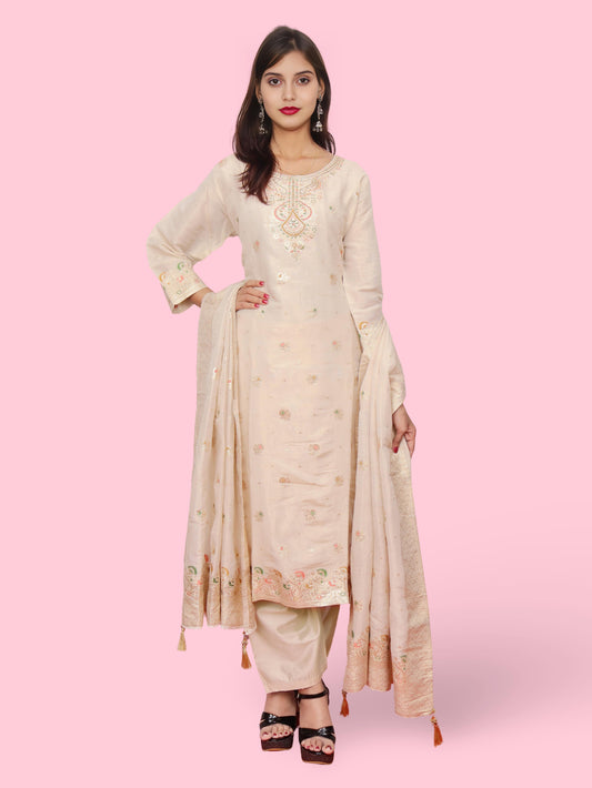Women's Silk Kurta-Pant, and Dupatta Set-0