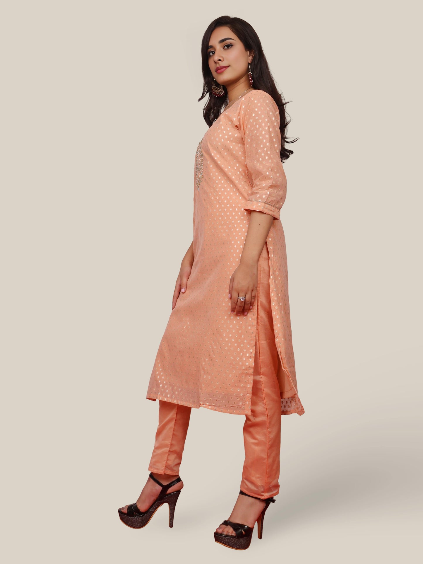 Woman's Straight Suit Set with Dupatta-1