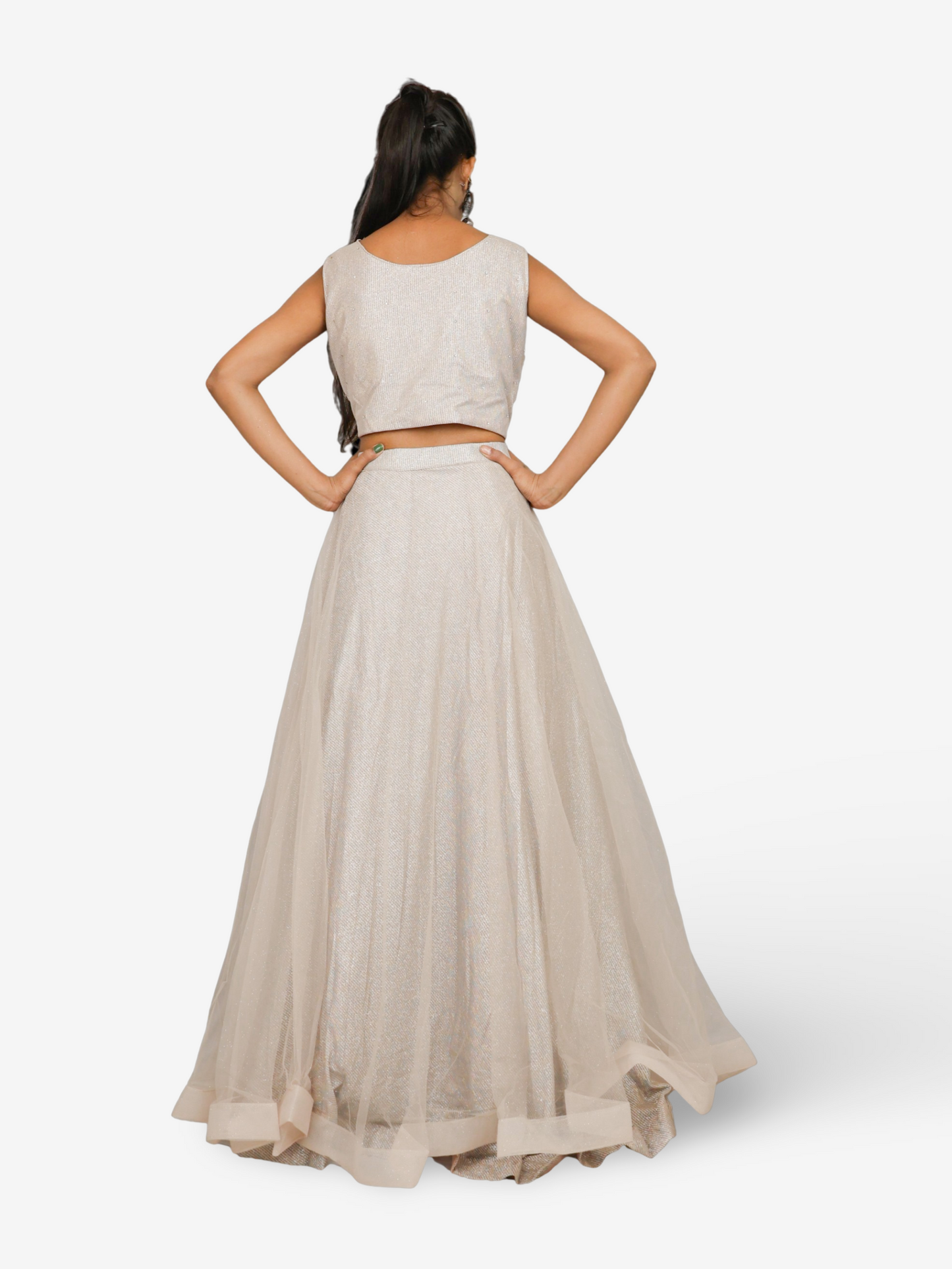 Multi color lehenga with choli peals work and sequins with dupatta for women by Shreekama-1