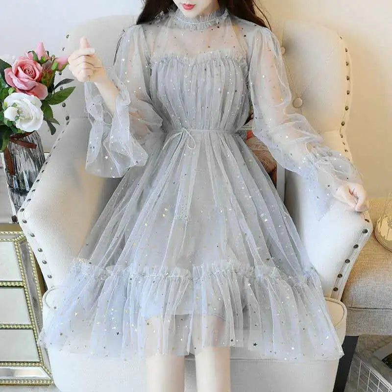 Women's Fairy Dress with Spring and Summer Net Yarn Skirt